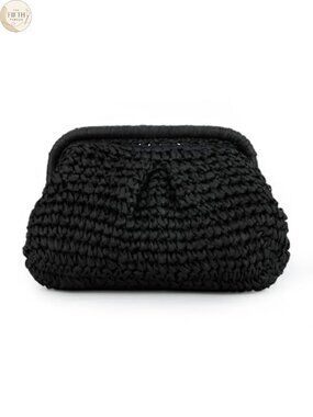 Straw Clutch Purses Hand-Woven Paper Rope Crossbody Cloud Pouch Summer Beach Bag